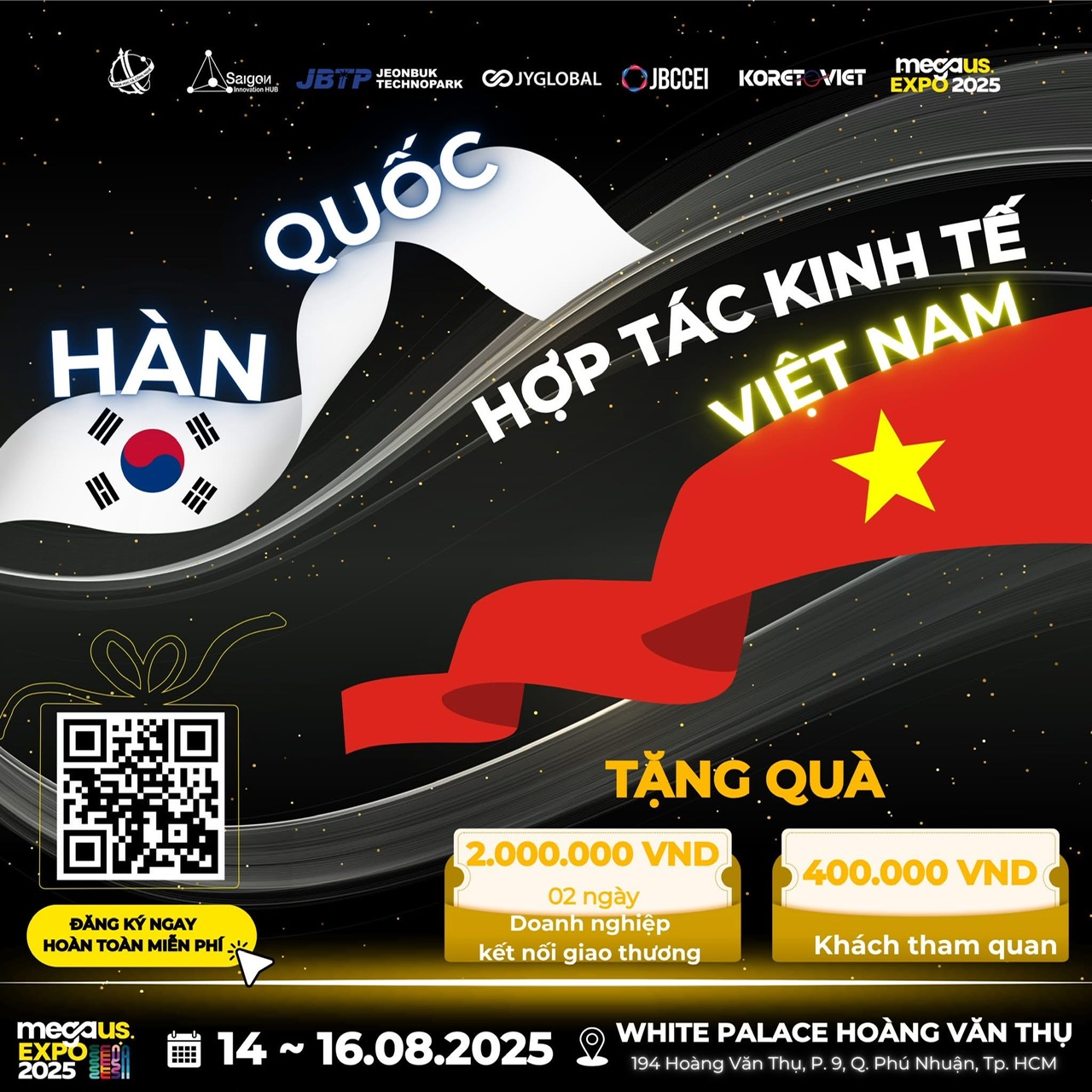 13/08-16/08/25  BẢO VỆ SỰ KIỆN MEGA US EXPO 2025 – XÚC TIẾN THƯƠNG MẠI HÀN QUỐC – VIỆT NAM TẠI WHITE PALACE TP.HCM